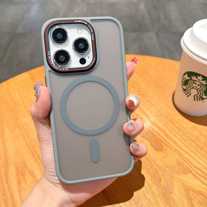 Metal Lens Magnetic Frosted Phone Case
