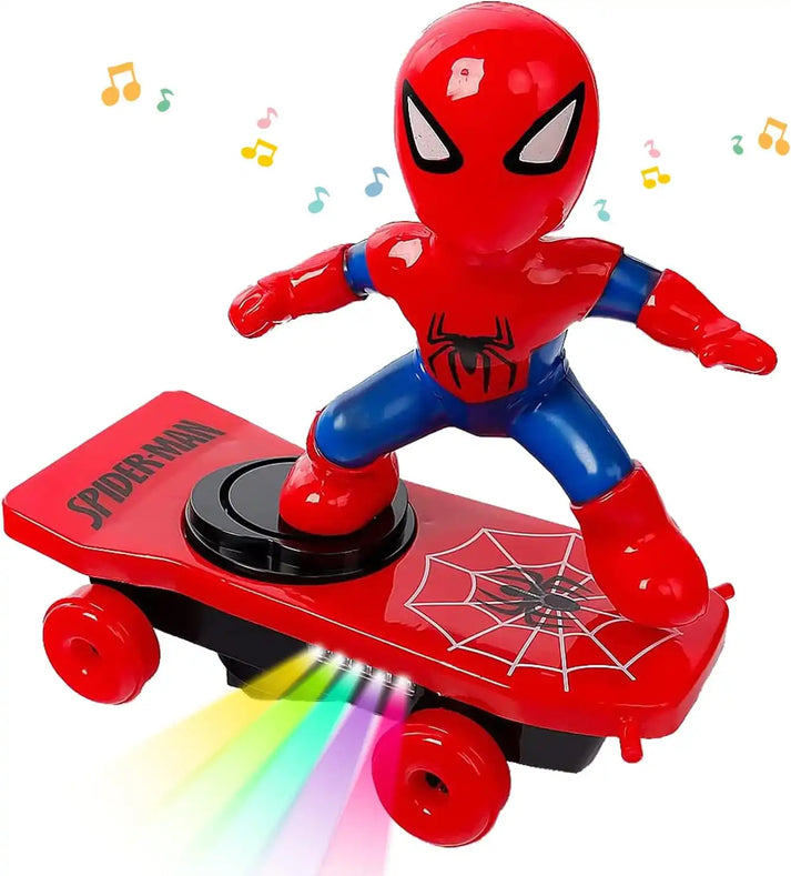 Electrifying Spider Hero Stunt Skateboard Toy detail view