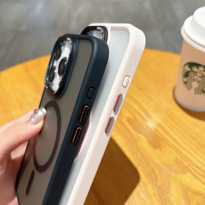 Metal Lens Magnetic Frosted Phone Case