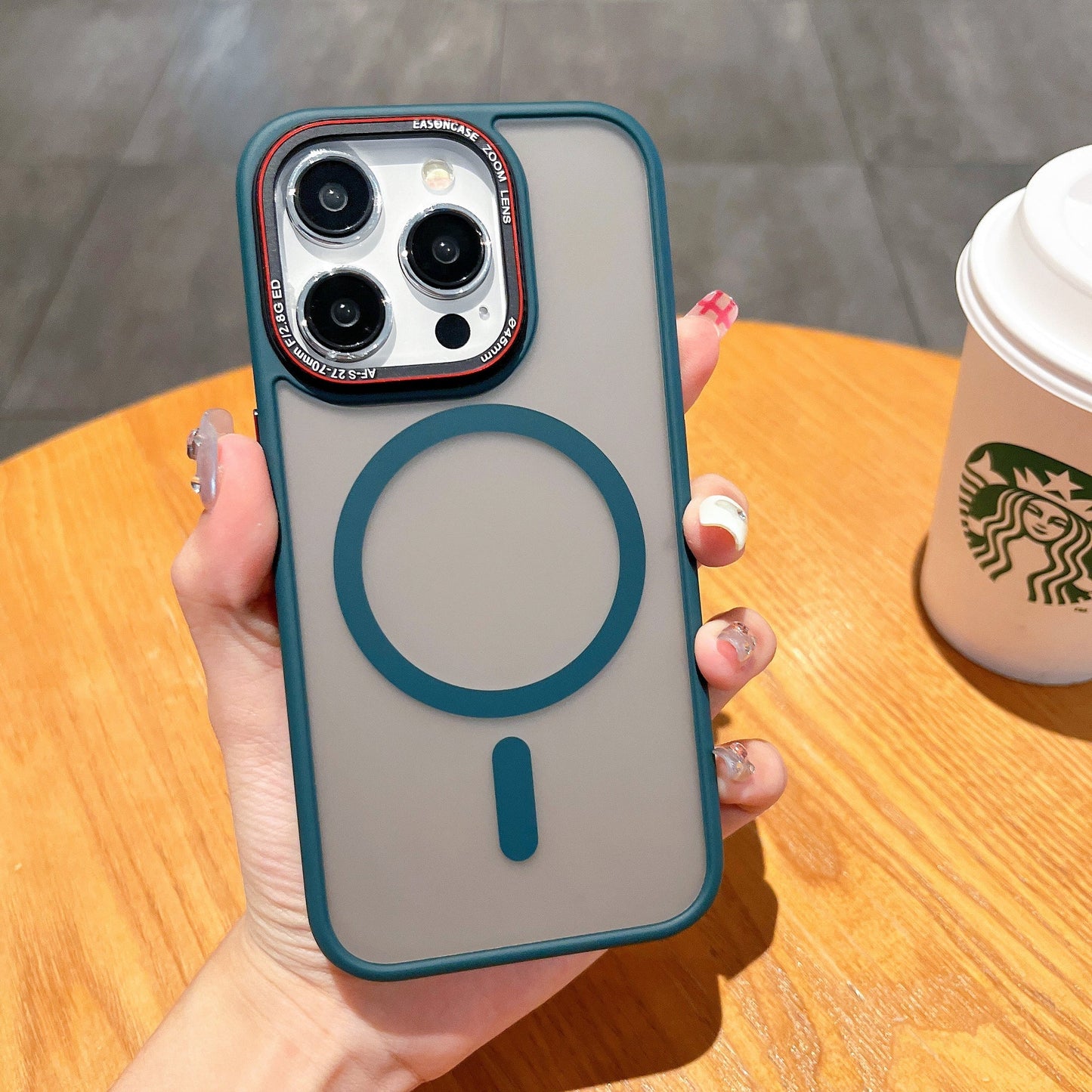 Metal Lens Magnetic Frosted Phone Case