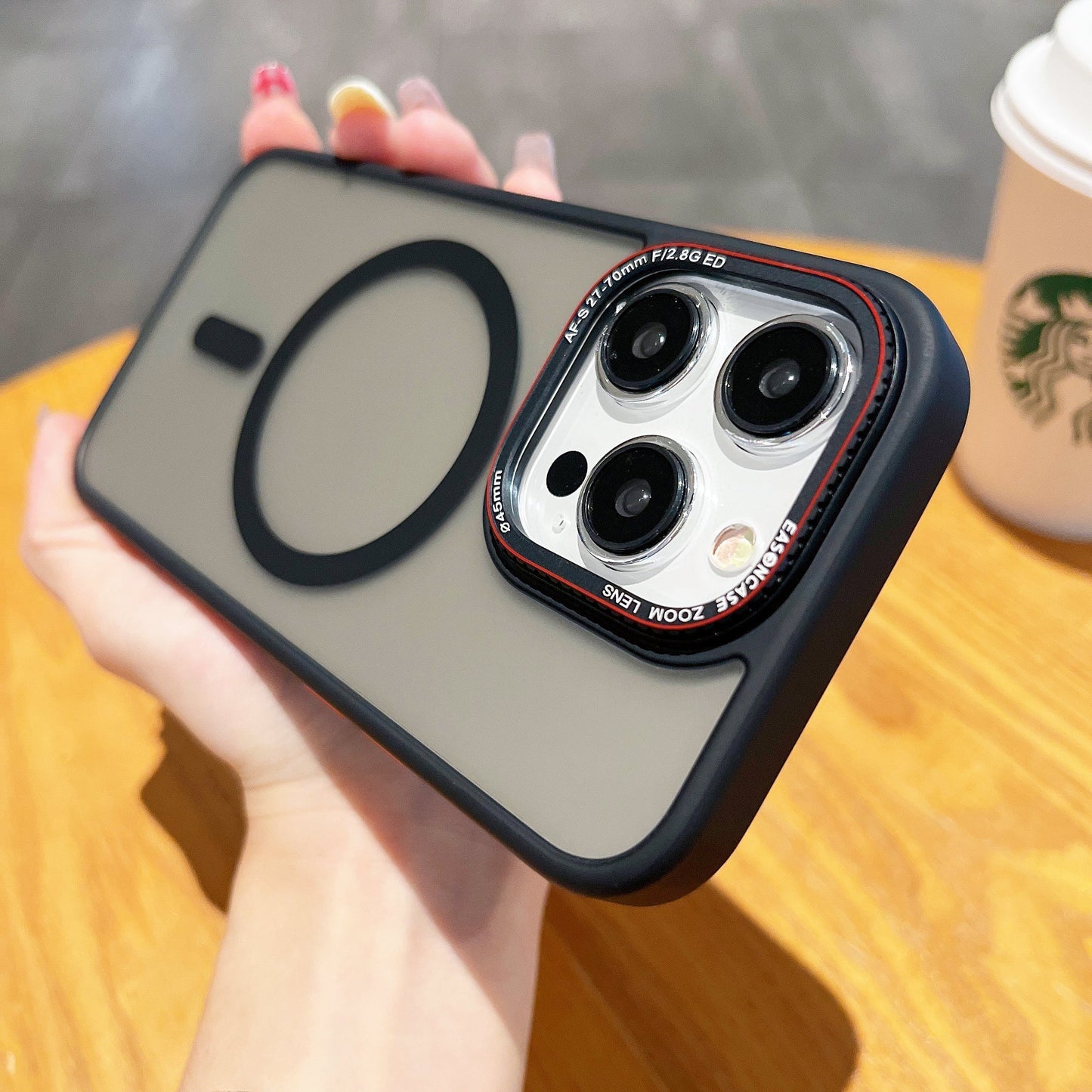 Metal Lens Magnetic Frosted Phone Case