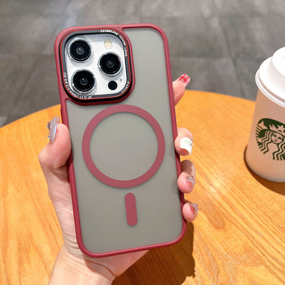 Metal Lens Magnetic Frosted Phone Case