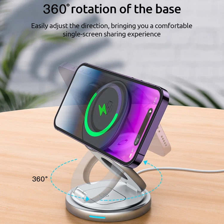 3-in-1 Zinc Alloy Magnetic Folding Wireless Charger