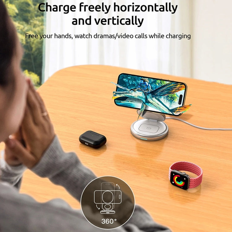 3-in-1 Zinc Alloy Magnetic Folding Wireless Charger