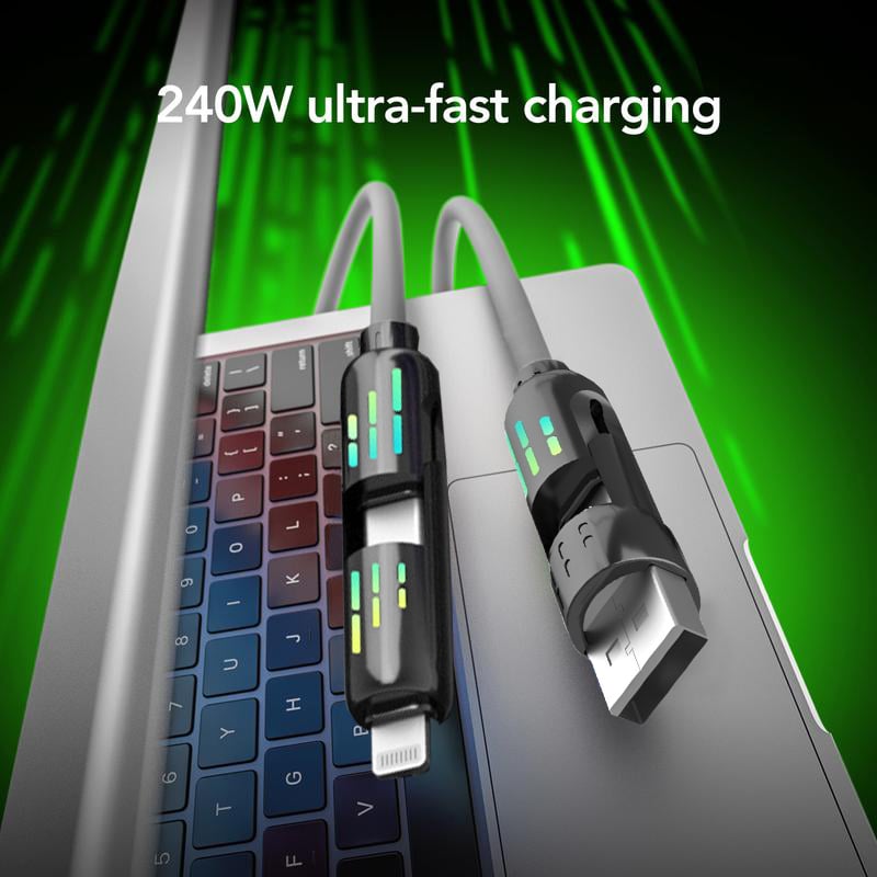 240W 4-in-1 USB C Cable detail view