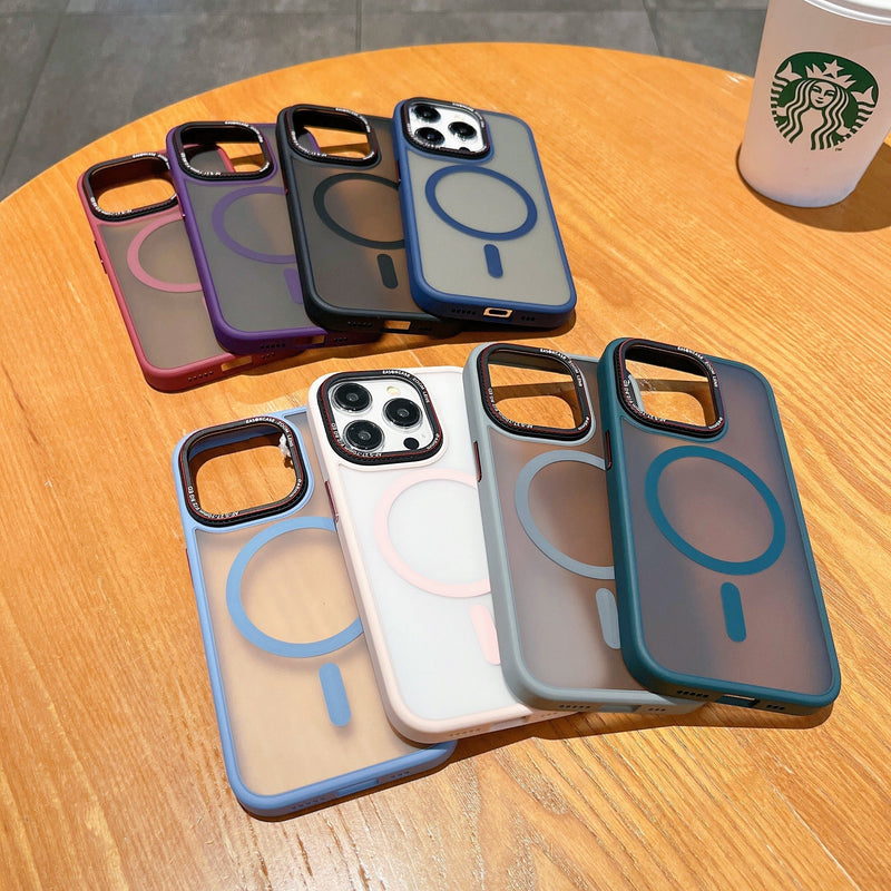 Metal Lens Magnetic Frosted Phone Case detail view