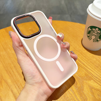 Metal Lens Magnetic Frosted Phone Case